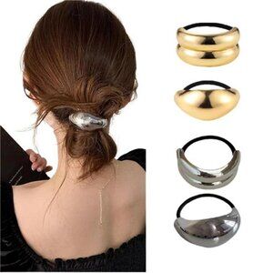 Gold Metal Hair Ties | Durable Alloy with Strong Elastic